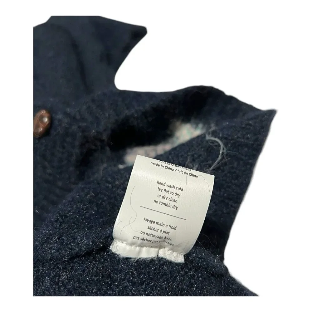 OAK‎ + FORT Cozy Knit Oversized Cardigan Women's CG-14554-W-Navy Print-S NWT $68